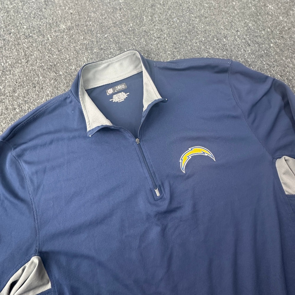 Chargers NFL Team Apparel Pullover Mens XL Blue Quarter Zip Performance Logo